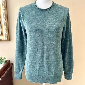 Outerknown Organic Cotton Crewneck Sweater Roll Neck Marled Green Size Small